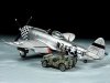 Tamiya 25214 P-47D Republic P-47D Thunderbolt Bubbletop & 1/4 ton 4x4 Light Vehicle Set 1/48